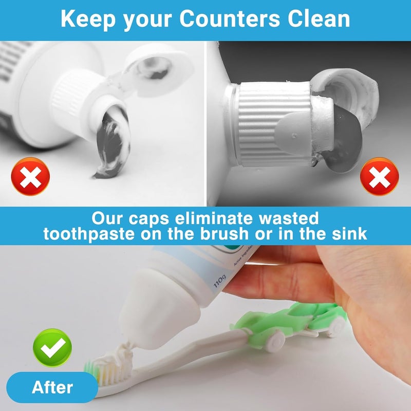 Tilcare Self-Closing XXL Toothpaste Caps 3-Pack White, Sensodyne Pronamel Compatible by - No Waste Cap Dispensers for Easy Use - Mess-Free Toothpaste Lids - Food Grade Silicone & BPA-Free Toppers - Image 3